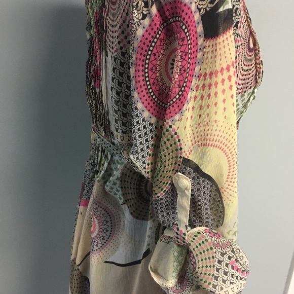 American Rag Sheer Long Sleeve Patterned Tunic - Picture 6 of 10